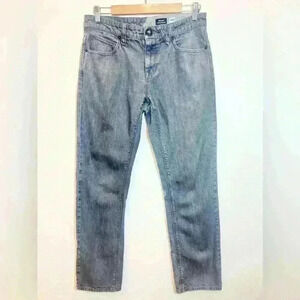 Volcom Men’s Solver Modern Straight Denim Jeans in Dark Gray Size 30
